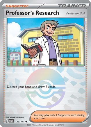 Professor's Research [Professor Oak] (Poke Ball Pattern) (122/131) - SV Prismatic Evolutions Holofoil - Common
