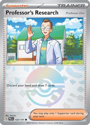 Professor's Research [Professor Elm] (Poke Ball Pattern) (123/131) - SV Prismatic Evolutions Holofoil - Common