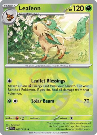 Leafeon (Master Ball Pattern) (5/131) - SV Prismatic Evolutions Holofoil - Rare