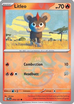 Litleo (Master Ball Pattern) (15/131) - SV Prismatic Evolutions Holofoil - Common