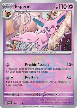 Espeon (Master Ball Pattern) (33/131) - SV Prismatic Evolutions Holofoil - Rare