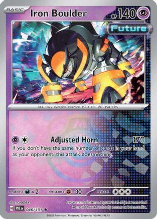 Iron Boulder (Master Ball Pattern) (46/131) - SV Prismatic Evolutions Holofoil - Rare