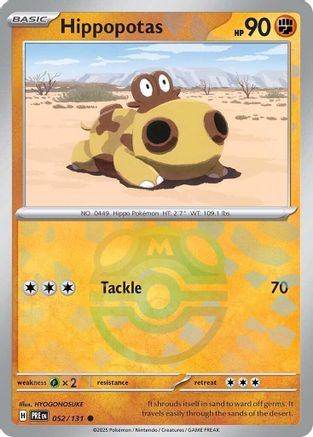 Hippopotas (Master Ball Pattern) (52/131) - SV Prismatic Evolutions Holofoil - Common