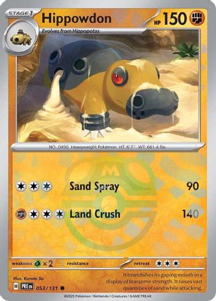 Hippowdon (Master Ball Pattern) (53/131) - SV Prismatic Evolutions Holofoil - Common