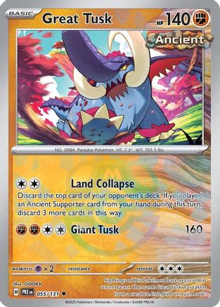 Great Tusk (Master Ball Pattern) (55/131) - SV Prismatic Evolutions Holofoil - Uncommon