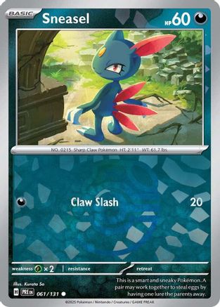 Sneasel (Master Ball Pattern) (61/131) - SV Prismatic Evolutions Holofoil - Common