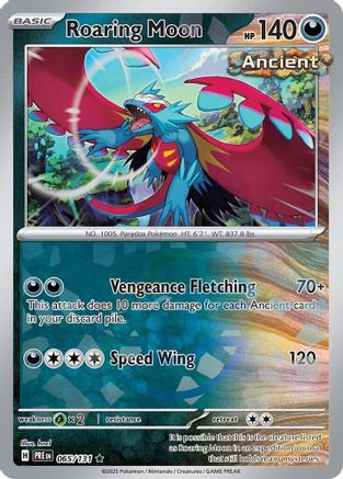 Roaring Moon (Master Ball Pattern) (65/131) - SV Prismatic Evolutions Holofoil - Rare