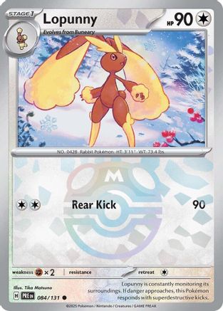 Lopunny (Master Ball Pattern) (84/131) - SV Prismatic Evolutions Holofoil - Common