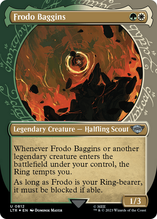 Frodo Baggins (Showcase) (Surge Foil) (LTR-812) - The Lord of the Rings: Tales of Middle-earth: (Showcase) (Borderless) Foil