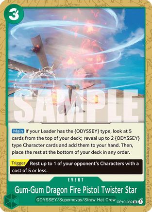 (OP10-039) Gum-Gum Dragon Fire Pistol Twister Star - Royal Blood Normal