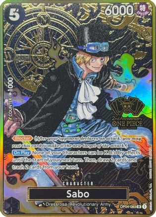 (OP04-083) Sabo (One Piece Japanese Version 2nd Anniversary Set) - One Piece Promotion Cards Foil
