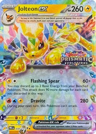 Jolteon ex (Prismatic Evolutions Stamp) (30/131) - Miscellaneous Cards & Products Holofoil - Promo