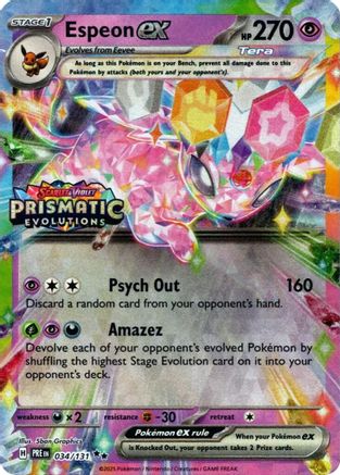 Espeon ex (Prismatic Evolutions Stamp) (34/131) - Miscellaneous Cards & Products Holofoil - Promo