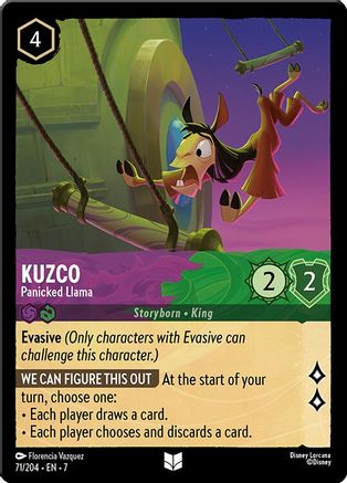 (071/204)  Kuzco - Panicked Llama - Archazia's Island  Cold Foil