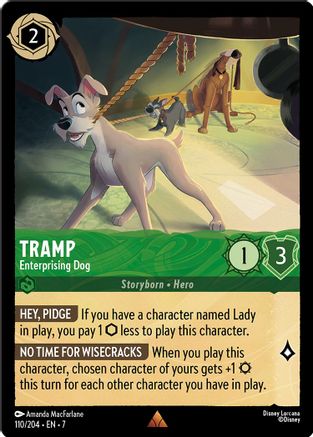 (110/204)  Tramp - Enterprising Dog - Archazia's Island  Cold Foil
