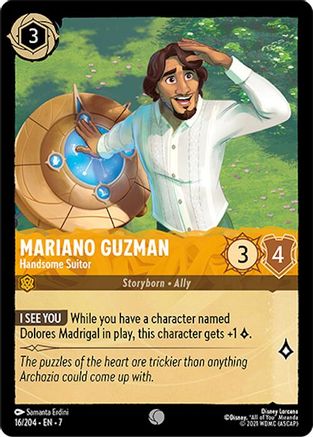 (016/204)  Mariano Guzman - Handsome Suitor - Archazia's Island  Cold Foil