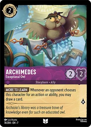 (076/204)  Archimedes - Exceptional Owl - Archazia's Island  Cold Foil