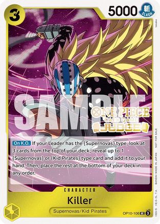 (OP10-106) Killer (Judge Pack Vol. 5) - One Piece Promotion Cards Foil