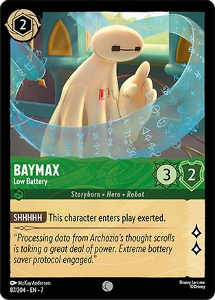 (087/204)  Baymax - Low Battery - Archazia's Island  Cold Foil
