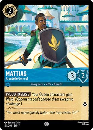 (155/204)  Mattias - Arendelle General - Archazia's Island  Cold Foil
