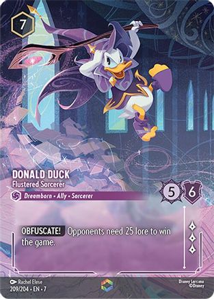 (209/204)  Donald Duck - Flustered Sorcerer (Enchanted) - Archazia's Island  Holofoil