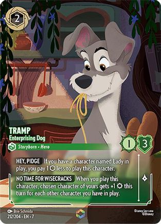 (212/204)  Tramp - Enterprising Dog (Enchanted) - Archazia's Island  Holofoil