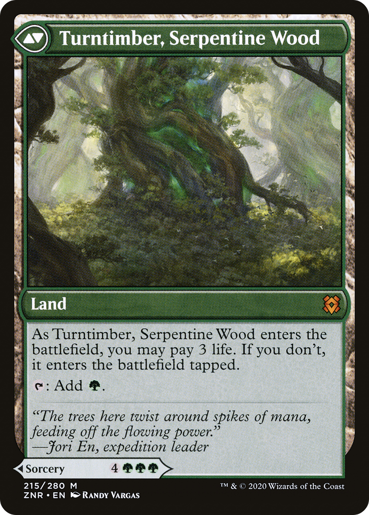 Turntimber Symbiosis // Turntimber, Serpentine Wood (ZNR-215) - Zendikar Rising Foil