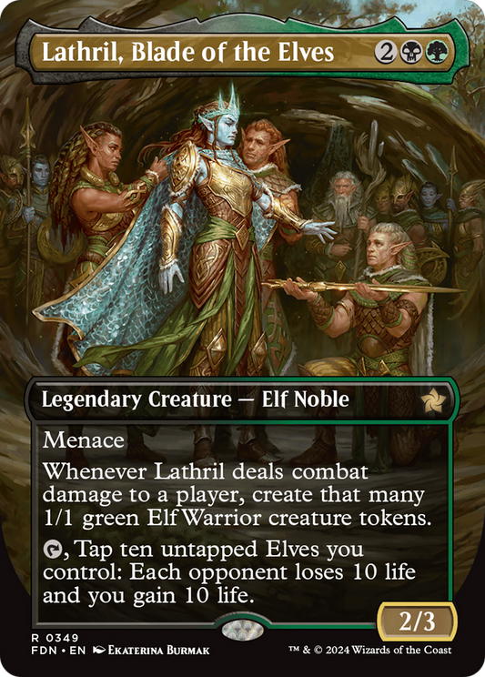 Lathril, Blade of the Elves (FDN-349) - Foundations (Borderless) Foil