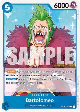 (OP10-052) Bartolomeo - Royal Blood Release Event Cards Normal