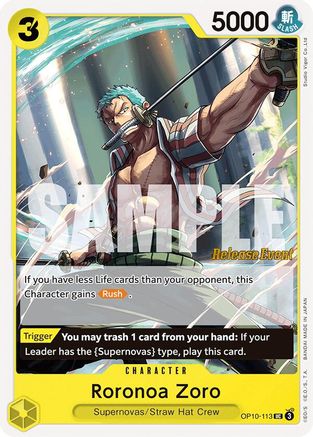 (OP10-113) Roronoa Zoro (113) - Royal Blood Release Event Cards Normal