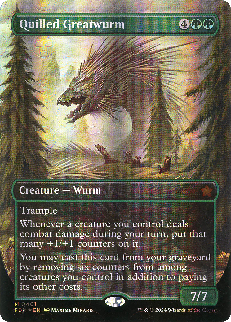Quilled Greatwurm  (Borderless)(FDN-401) - Foundations Foil