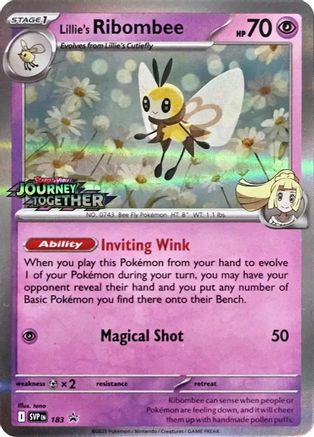 Lillie's Ribombee (Prerelease) (183) - SV Scarlet & Violet Promo Cards Holofoil - Promo