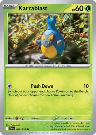 Karrablast (9/159) - SV09 Journey Together Reverse Holofoil - Common