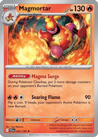 Magmortar (21/159) - SV09 Journey Together Reverse Holofoil - Rare