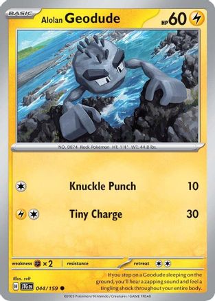 Alolan Geodude (44/159) - SV09 Journey Together Reverse Holofoil - Common