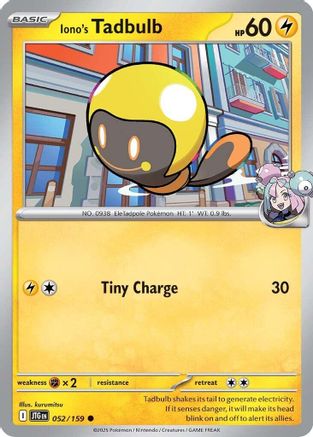 Iono's Tadbulb (52/159) - SV09 Journey Together Reverse Holofoil - Common