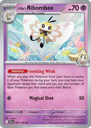 Lillie's Ribombee (67/159) - SV09 Journey Together Reverse Holofoil - Rare