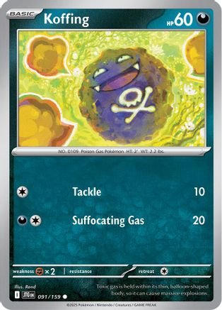 Koffing (91/159) - SV09 Journey Together Reverse Holofoil - Common