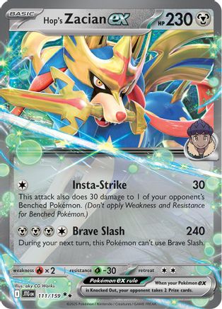 Hop's Zacian ex (111/159) - SV09 Journey Together Holofoil - Double Rare