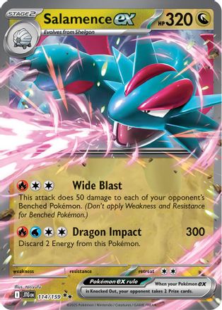 Salamence ex (114/159) - SV09 Journey Together Holofoil - Double Rare