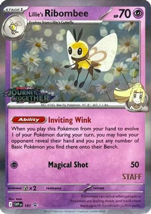 Lillie's Ribombee (Prerelease) [Staff] (183) - SV Scarlet & Violet Promo Cards Holofoil - Promo
