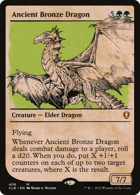 Ancient Bronze Dragon (CLB-406) - Commander Legends: Battle for Baldur's Gate: (Showcase) Foil