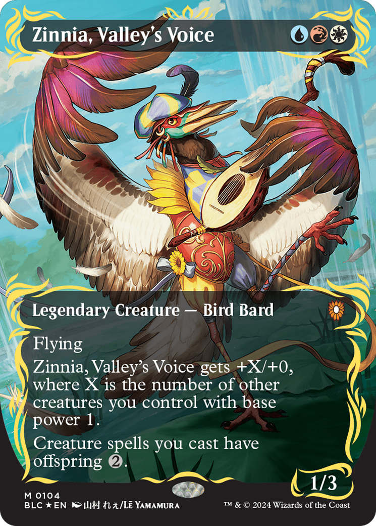 Zinnia, Valley's Voice (BLC-104) - Bloomburrow Commander (Borderless) Foil