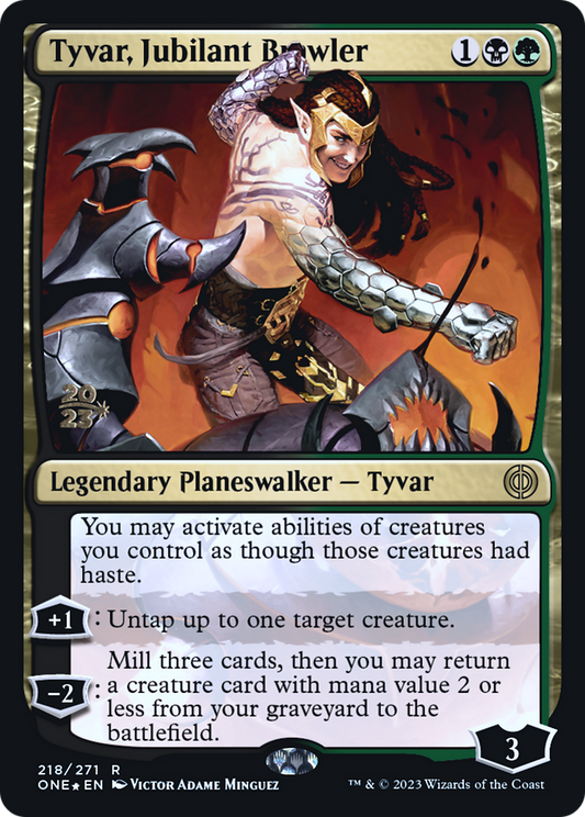 Tyvar, Jubilant Brawler (PONE-218S) - Phyrexia: All Will Be One Promos Foil