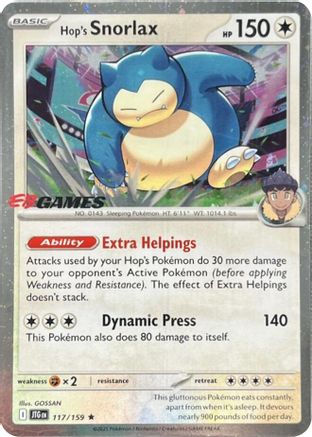 Hop's Snorlax 117/159 - Miscellaneous Cards & Products Holofoil - Promo