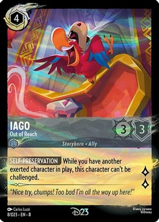 (008)  Iago - Out of Reach - Disney Lorcana Promo Cards  Holofoil