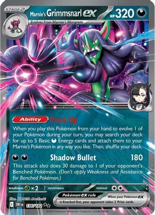 Marnie's Grimmsnarl ex 136 - SV10 Destined Rivals Holofoil - Double Rare
