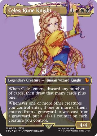 Celes, Rune Knight (Borderless) (Surge Foil) (FIC-209) - Commander: FINAL FANTASY (Borderless) Foil