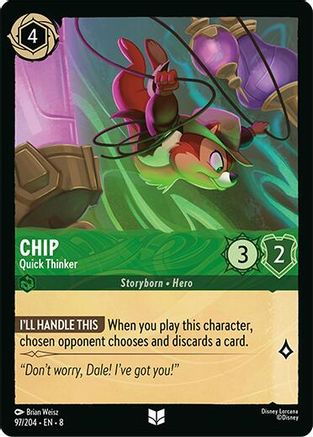 (097/204)  Chip - Quick Thinker - Reign of Jafar  Normal