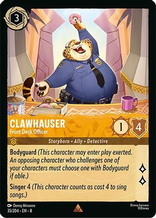 (035/204)  Clawhauser - Front Desk Officer - Reign of Jafar  Cold Foil